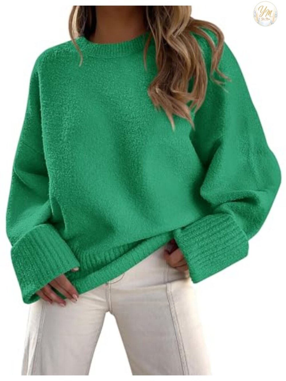 Women's Oversized Fuzzy Pullover Sweater Crewneck Long Sleeve